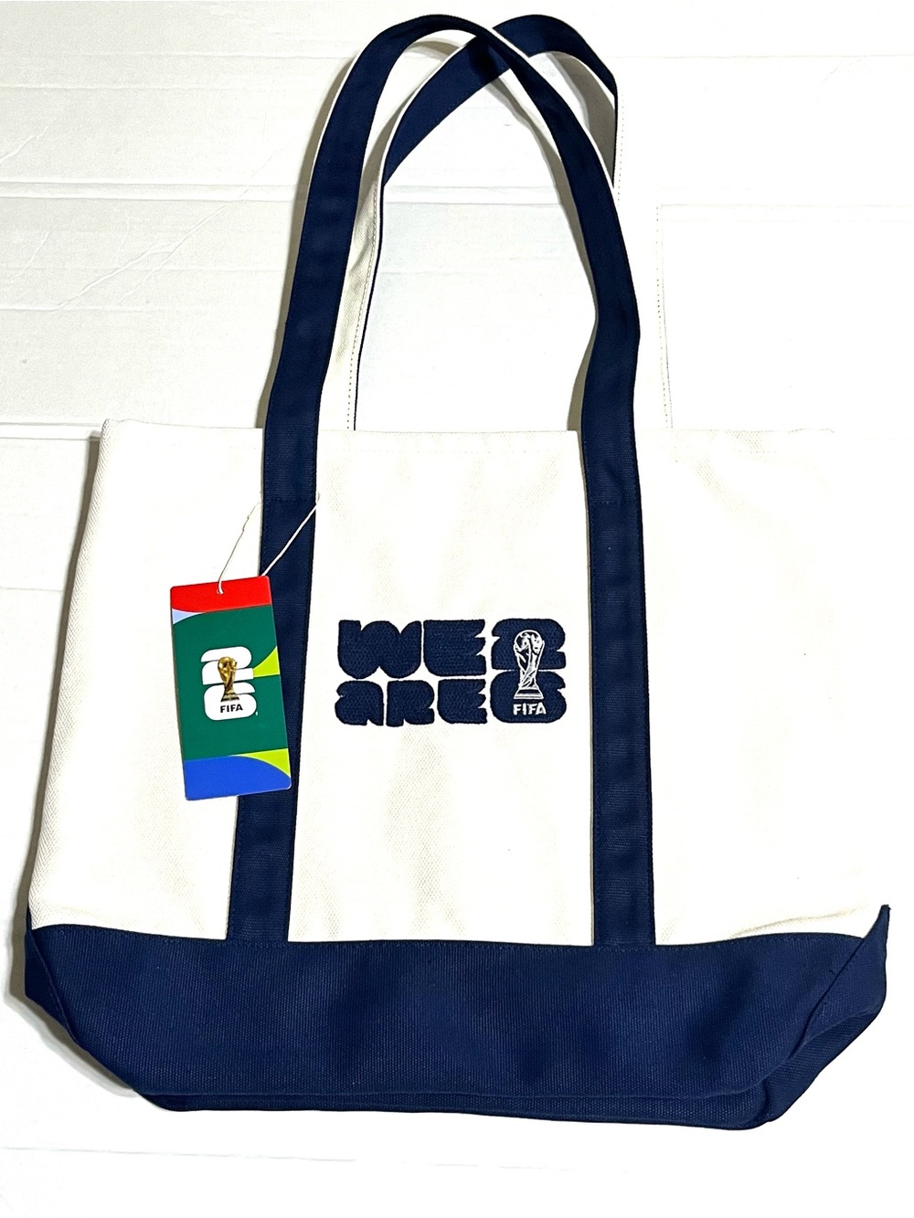 FIFA We Are Tote Bag in White and Navy